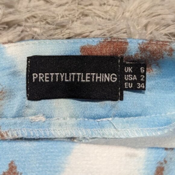 PrettyLittleThing blue tie dye wide leg pants - Picture 6 of 6